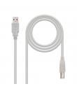 Nanocable Cable de Impresora USB-A 2.0 Macho a USB-B Macho 1m