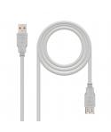 Nanocable Cable Prolongador USB-A 2.0 Macho a USB-A Hembra 1m