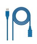 Nanocable Cable USB-A 3.0 Macho a USB-A Hembra 1m - Color Azul
