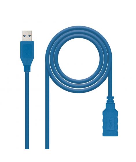 Nanocable Cable USB-A 3.0 Macho a USB-A Hembra 2m - Color Azul