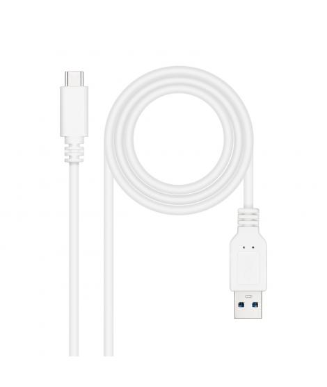 Nanocable Cable USB 3.1 Gen2 10Gbps 3A USB-C/M-A/M - 1.0m - Color Blanco