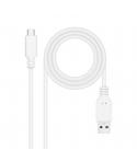 Nanocable Cable USB 3.1 Gen2 10Gbps 3A USB-C/M-A/M - 1.0m - Color Blanco