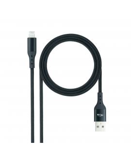 Nanocable Cable Lightning A USB AM - Mallado - 1m - Color Negro