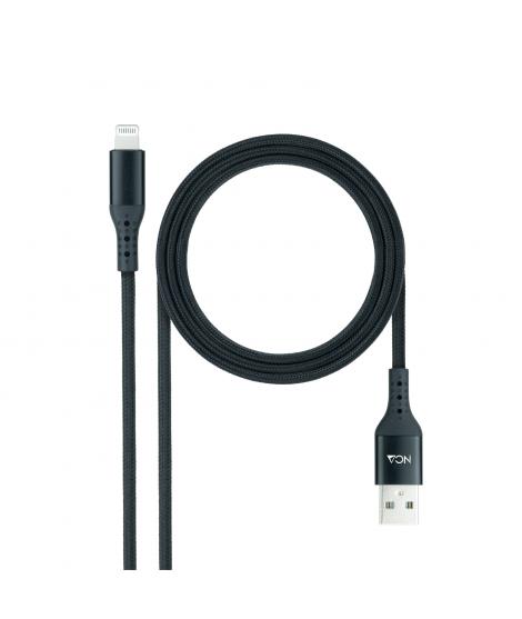 Nanocable Cable Lightning A USB A/M - Mallado - 1m - Color Negro