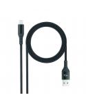 Nanocable Cable Lightning A USB AM - Mallado - 1m - Color Negro