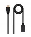 Nanocable Cable HDMI 2.0 Prolongador AM-AH - 1.0m - Color Negro