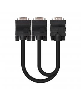 Nanocable Cable Bifurcador SVGA - HDB15/M-2xHDB15/H - 45 cm - Color Negro