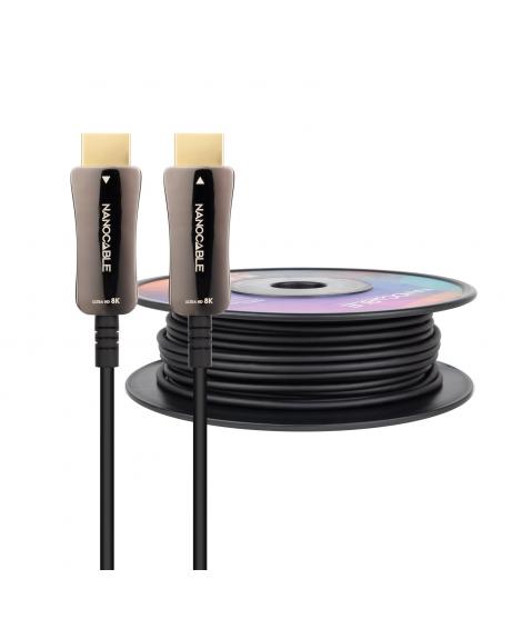 Nanocable Cable HDMI v2.1 AOC Macho a HDMI v2.1 Macho 80m - 8K@60Hz 4K@120Hz 48Gbps - Color Negro