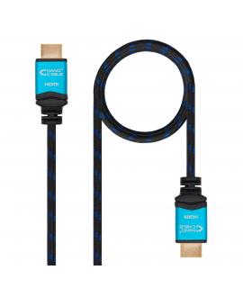 Nanocable Cable HDMI v2.0 Macho a HDMI v2.0 Macho 2m - 4K@60Hz 18Gbps - Alta Velocidad - Recubierto Nylon Trenzado - Color Negro