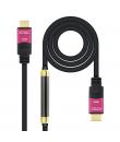Nanocable Cable HDMI v2.0 Macho con Repetidor a HDMI v2.0 Macho 30m - 4K@60Hz 18Gbps - Alta Velocidad - Color Negro/Rosa