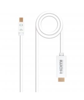 Nanocable Cable Conversor Mini DP Macho a HDMI v1.4 Macho 2m - Color Blanco