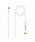 Nanocable Cable Conversor Mini DP Macho a HDMI v1.4 Macho 2m - Color Blanco