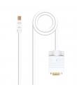 Nanocable Cable Conversor Mini DP Macho a VGA Macho 2m - Color Blanco