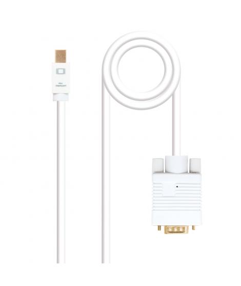 Nanocable Cable Conversor Mini DP Macho a VGA Macho 5m - Color Blanco