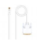 Nanocable Cable Conversor Mini DP Macho a DVI Macho 5m - Color Blanco