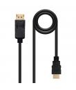 Nanocable Cable Conversor Displayport a HDMI - DP/M - HDMI/M - 1 m - Color Negro