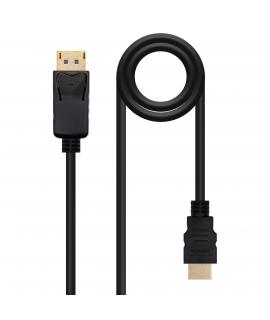 Nanocable Cable Conversor Displayport a HDMI - DP/M - HDMI/M - 1 m - Color Negro