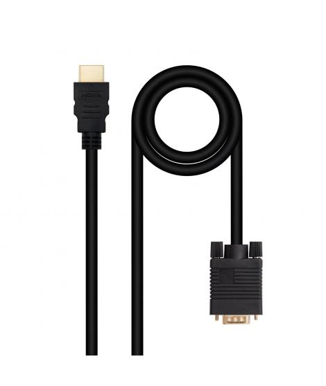 Nanocable Cable Conversor HDMI a VGA, HDMI/M-VGA/M 1.8m - Color Negro