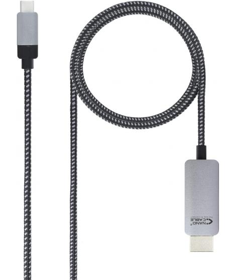 Nanocable Cable Conversor USB-C Macho a HDMI Macho 1.80m - Color NegroPlata