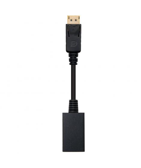 Nanocable Conversor DisplayPort a HDMI - DP/M-HDMI A/H - 15 cm - Color Negro