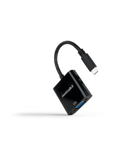 Nanocable Conversor USB-C A VGA - 10cm - Color Negro