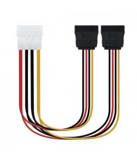 Nanocable Cable SATA Alimentacion 5.25" Molex 4pin Macho a 2x SATA Hembra 0.30m