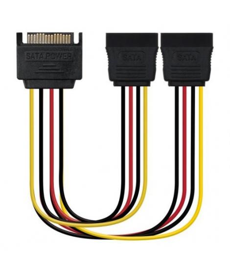 Nanocable Cable SATA Alimentacion Macho a 2x SATA Hembra 0.30m