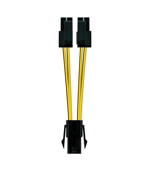 Nanocable Cable de Alimentacion para Microprocesador 4pin Hembra a 4+4pines Macho 0.15m