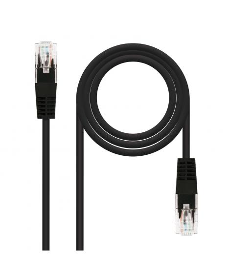 Nanocable Cable Red Latiguillo RJ45 CAT.6 UTP AWG24 - 25 cm - Color Negro