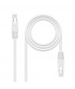 Nanocable Cable Red Latiguillo RJ45 CAT.6 UTP AWG24 - 25 cm - Color Blanco