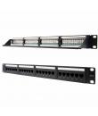 Nanocable Patch Panel 24 Puertos RJ45 Cat.6 UTP 19" 1U dual IDC - Color Negro