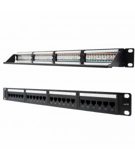 Nanocable Patch Panel 24 Puertos RJ45 Cat.6 UTP 19" 1U dual IDC - Color Negro