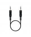 Nanocable Cable Audio Estereo Jack 3.5mm Macho a Jack 3.5mm Macho 0.30m - Color Negro