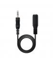 Nanocable Cable Audio Estereo Jack 3.5mm Macho a Jack 3.5mm Hembra 1.50m - Color Negro