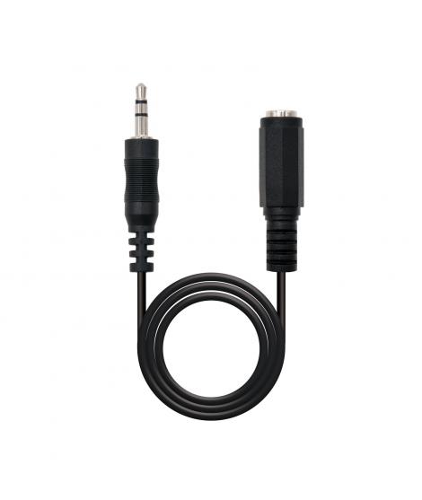 Nanocable Cable Audio Estereo Jack 3.5mm Macho a Jack 3.5mm Hembra 1.50m - Color Negro