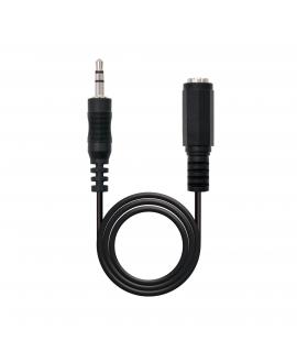 Nanocable Cable Audio Estereo Jack 3.5mm Macho a Jack 3.5mm Hembra 3m - Color Negro