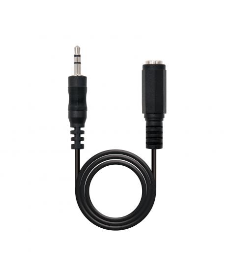 Nanocable Cable Audio Estereo Jack 3.5mm Macho a Jack 3.5mm Hembra 3m - Color Negro