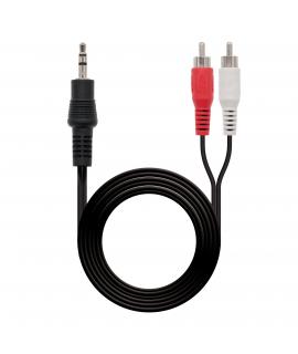 Nanocable Cable Audio Estereo Jack 3.5mm Macho a 2x RCA Macho 1.50m - Color Negro