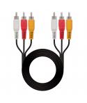 Nanocable Cable Audio Video 3x RCA Macho a 3x RCA Macho 1.80m - Color Negro