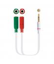 Nanocable Cable Adaptador Audio Jack 3.5mm Macho 4 Pines a 2x Jack 3.5mm Hembra 3 Pines 0.20m - Color Blanco