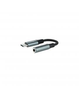 Nanocable Cable Adaptador Audio Jack 3.5mm Hembra a USB-C Macho - Cable Acabado en Nylon - Conectores de Aluminio - Longitud