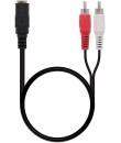 Nanocable Cable Audio Estereo Jack 3.5mm Hembra a 2x RCA Macho 1.50m - Color Negro