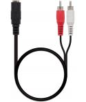 Nanocable Cable Audio Estereo Jack 3.5mm Hembra a 2x RCA Macho 1.50m - Color Negro