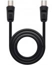 Nanocable Cable de Antena TV 75 OHM Macho/Hembra 1.80m - Color Negro