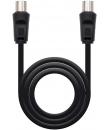 Nanocable Cable de Antena TV 75 OHM Macho/Hembra 1.80m - Color Negro