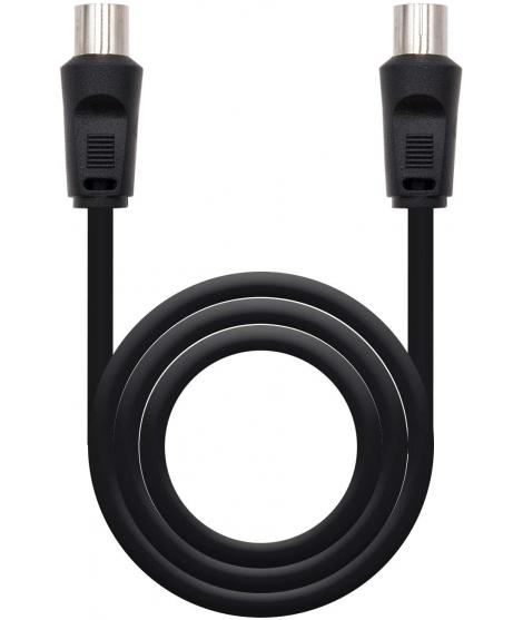 Nanocable Cable de Antena TV 75 OHM Macho/Hembra 1.80m - Color Negro