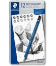 Staedtler Mars Lumograph 100 Pack de 12 Lapices de Grafito - Resistencia a la Rotura - Graduaciones Surtidas