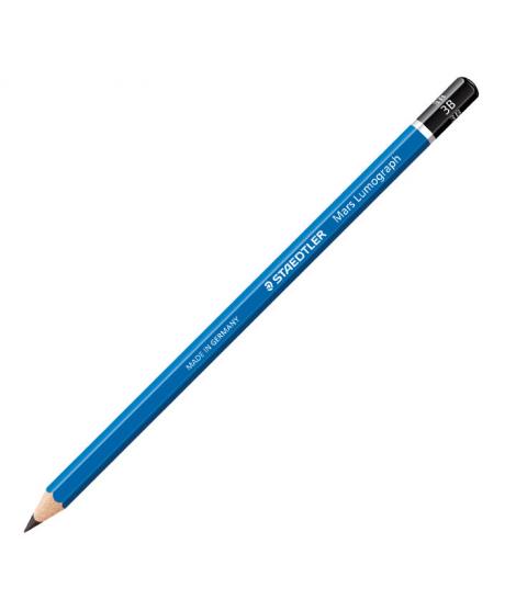 Staedtler Mars Lumograph 100 Lapiz de Grafito Hexagonal - Mina 3B Ultrarresistente de 2.5mm - Madera de Bosques Sostenibles - Ca