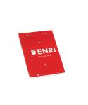 Enri Bloc de Notas Grapado Formato A7 Cuadriculado 4x4mm - 80 Hojas Microperforadas - Tapa Blanda Roja