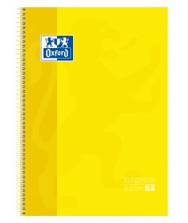 Oxford Europeanbook 1 Cuaderno Espiral Formato A4+ Cuadriculado 5x5mm - 80 Hojas - Banda de Color - Tapa Extradura Brillante - C